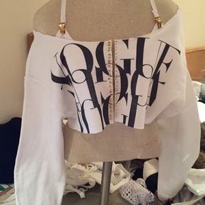 Vogue crop top sweater from BRIDGE by Skott Marsi